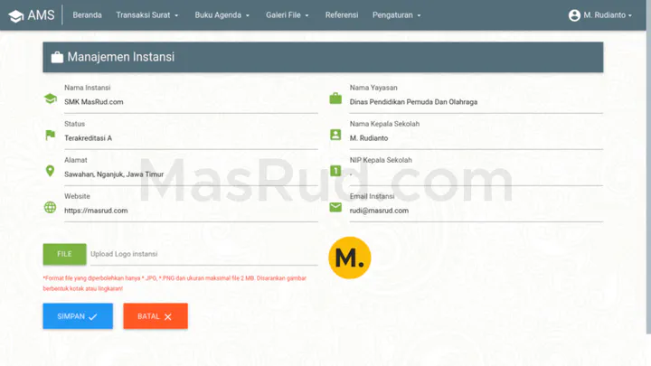 Ams pengaturan instansi