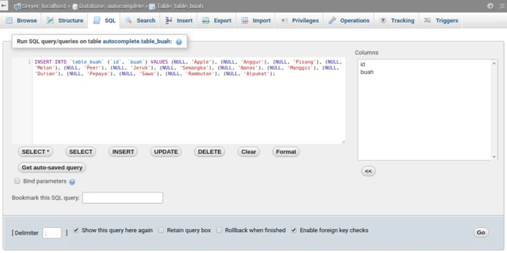 SQL insert