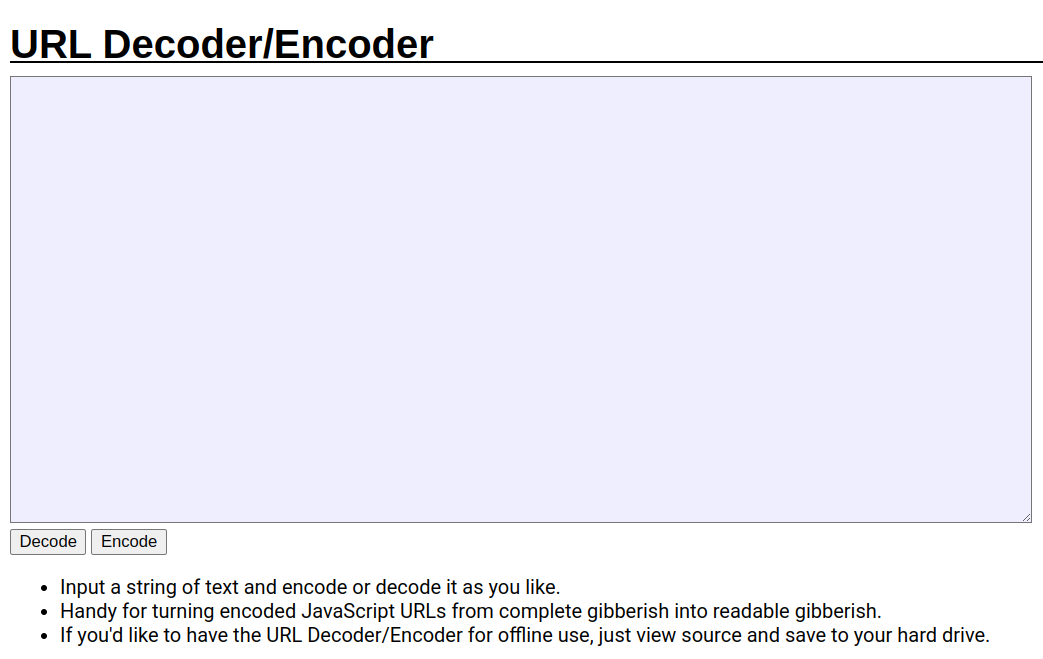 URL encoder decoder