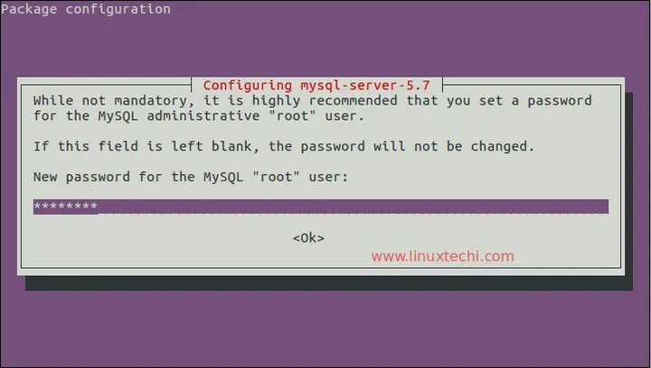 Enter root password mysql server