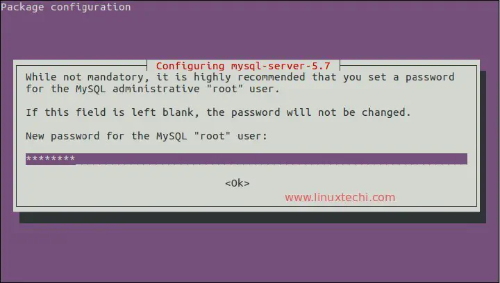 Enter root password mysql server