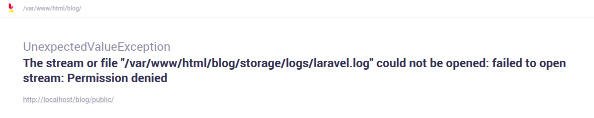 Laravel log permission denied