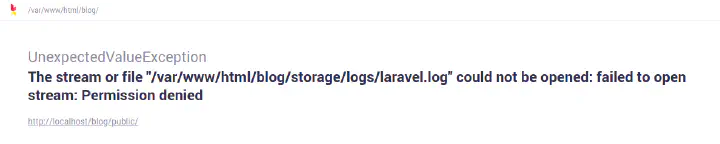 Laravel storage permission denied