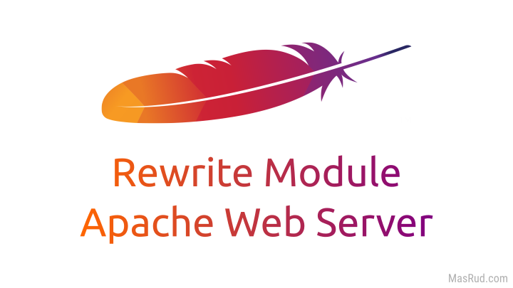 Logo Apache Web Server dengan teks Rewrite Module untuk konfigurasi permalink WordPress.