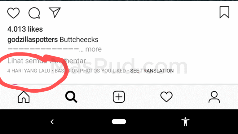 Contoh format keterangan waktu post Instagram dalam Bahasa Indonesia: 4 HARI YANG LALU.